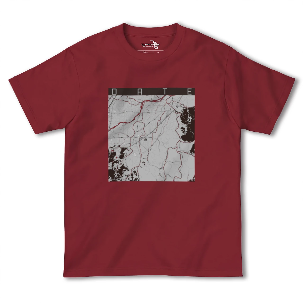 【伊達(福島県)(福島県)】地図柄ヘビーウェイトTシャツ