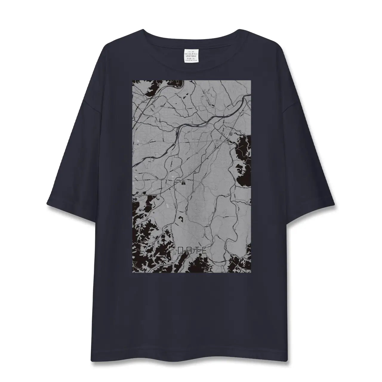 【伊達(福島県)(福島県)】地図柄ビッグシルエットTシャツ