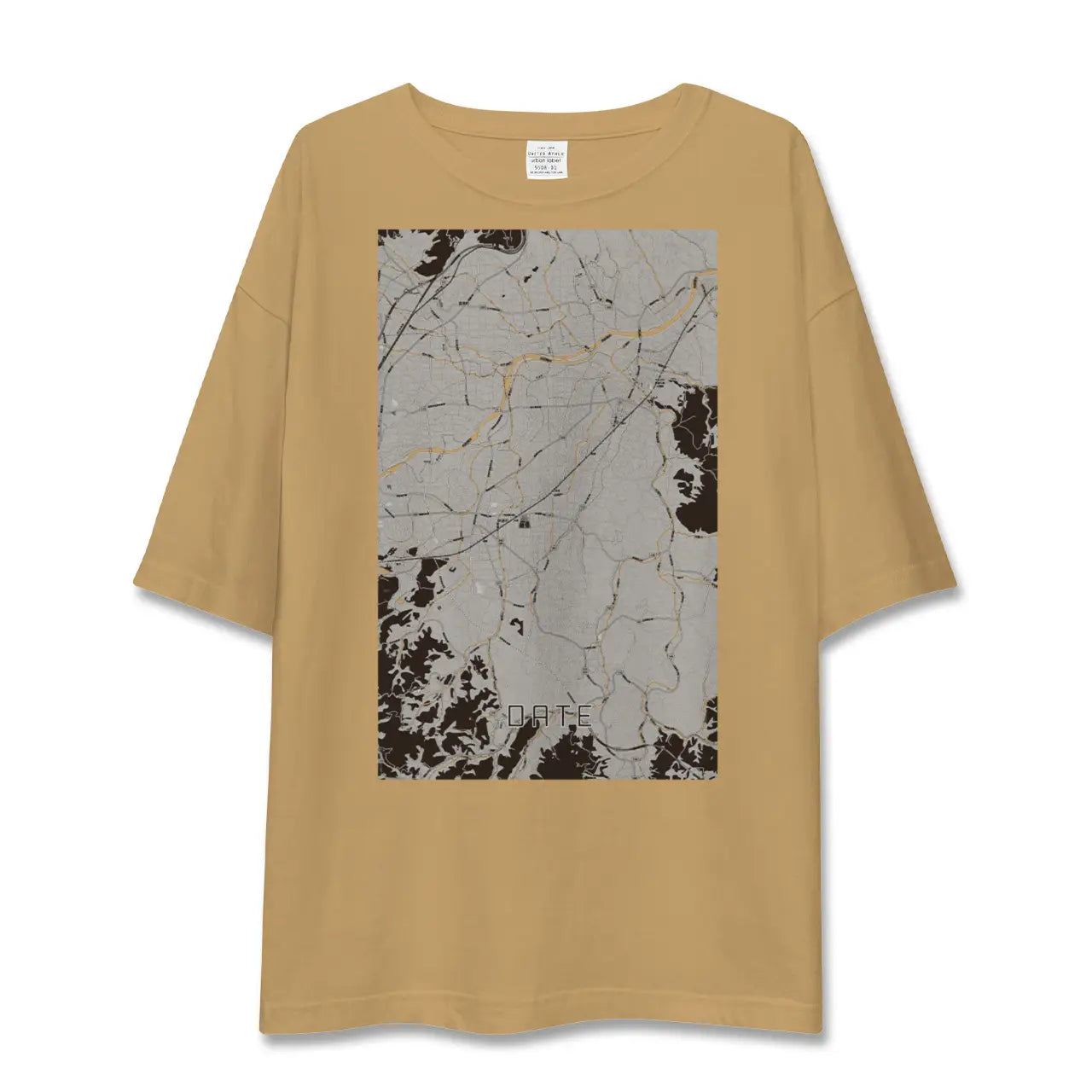 【伊達(福島県)(福島県)】地図柄ビッグシルエットTシャツ