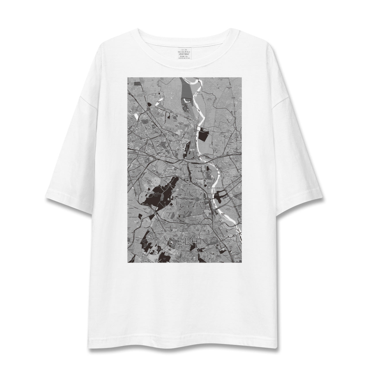 【デリー(インド)】地図柄ビッグシルエットTシャツ