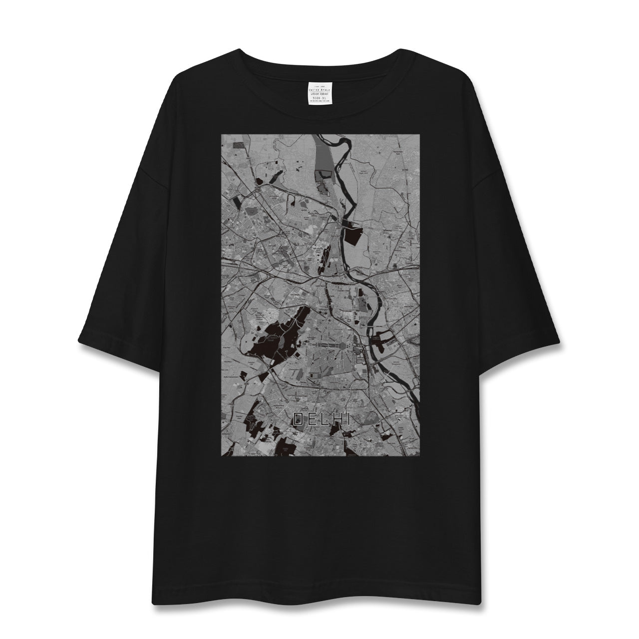 【デリー(インド)】地図柄ビッグシルエットTシャツ