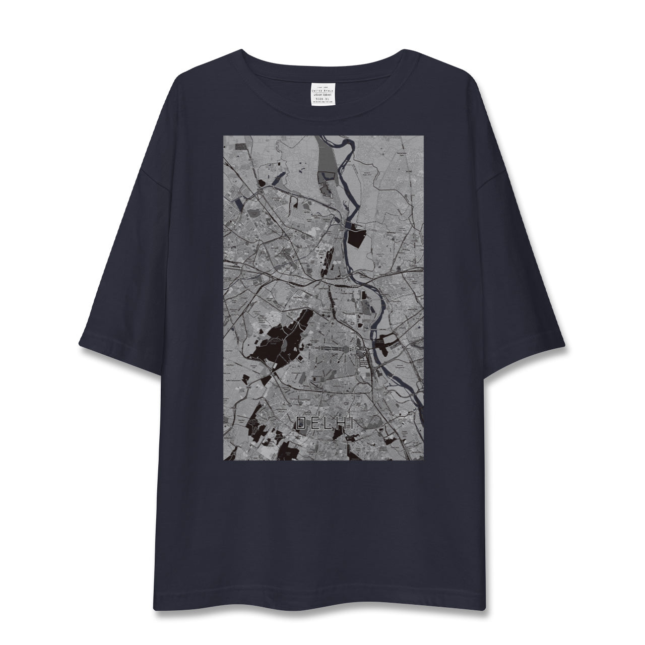 【デリー(インド)】地図柄ビッグシルエットTシャツ