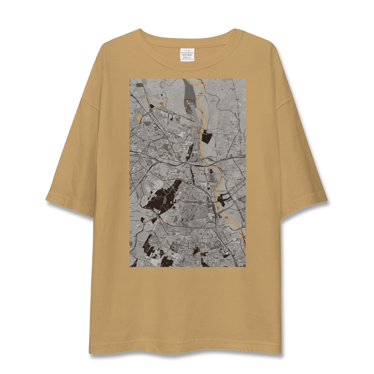 【デリー(インド)】地図柄ビッグシルエットTシャツ