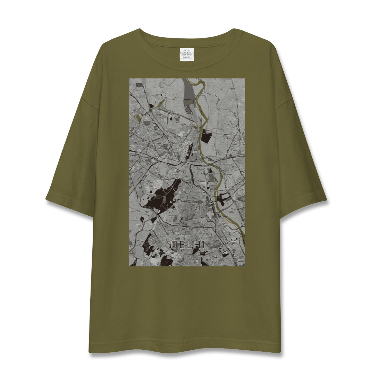 【デリー(インド)】地図柄ビッグシルエットTシャツ