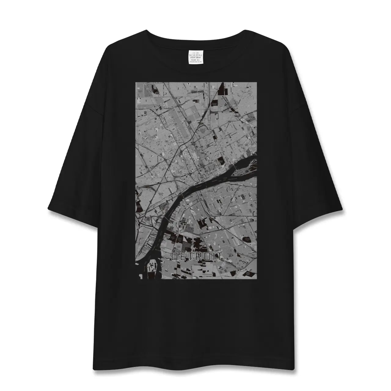 【デトロイト(アメリカ)】地図柄ビッグシルエットTシャツ