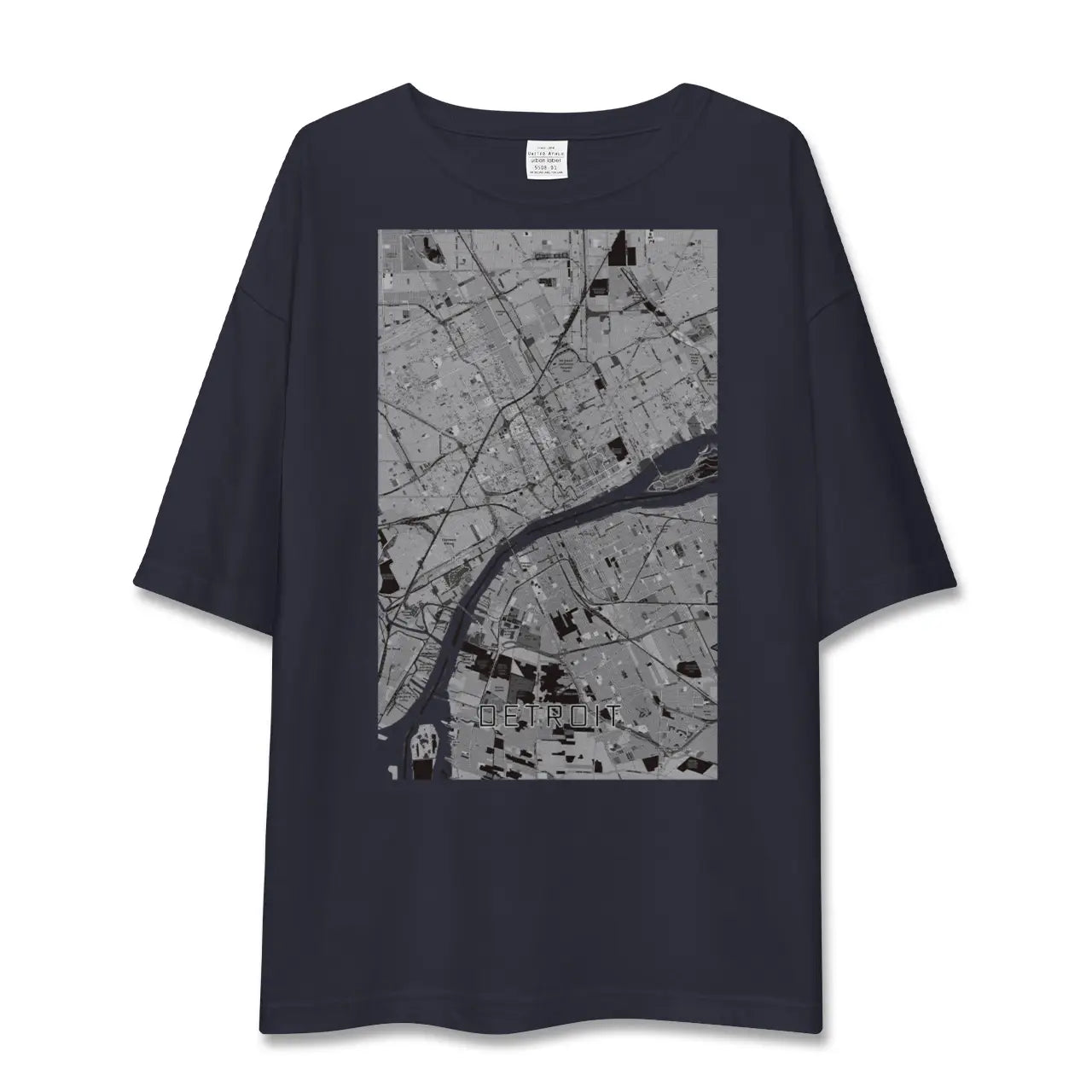 【デトロイト(アメリカ)】地図柄ビッグシルエットTシャツ