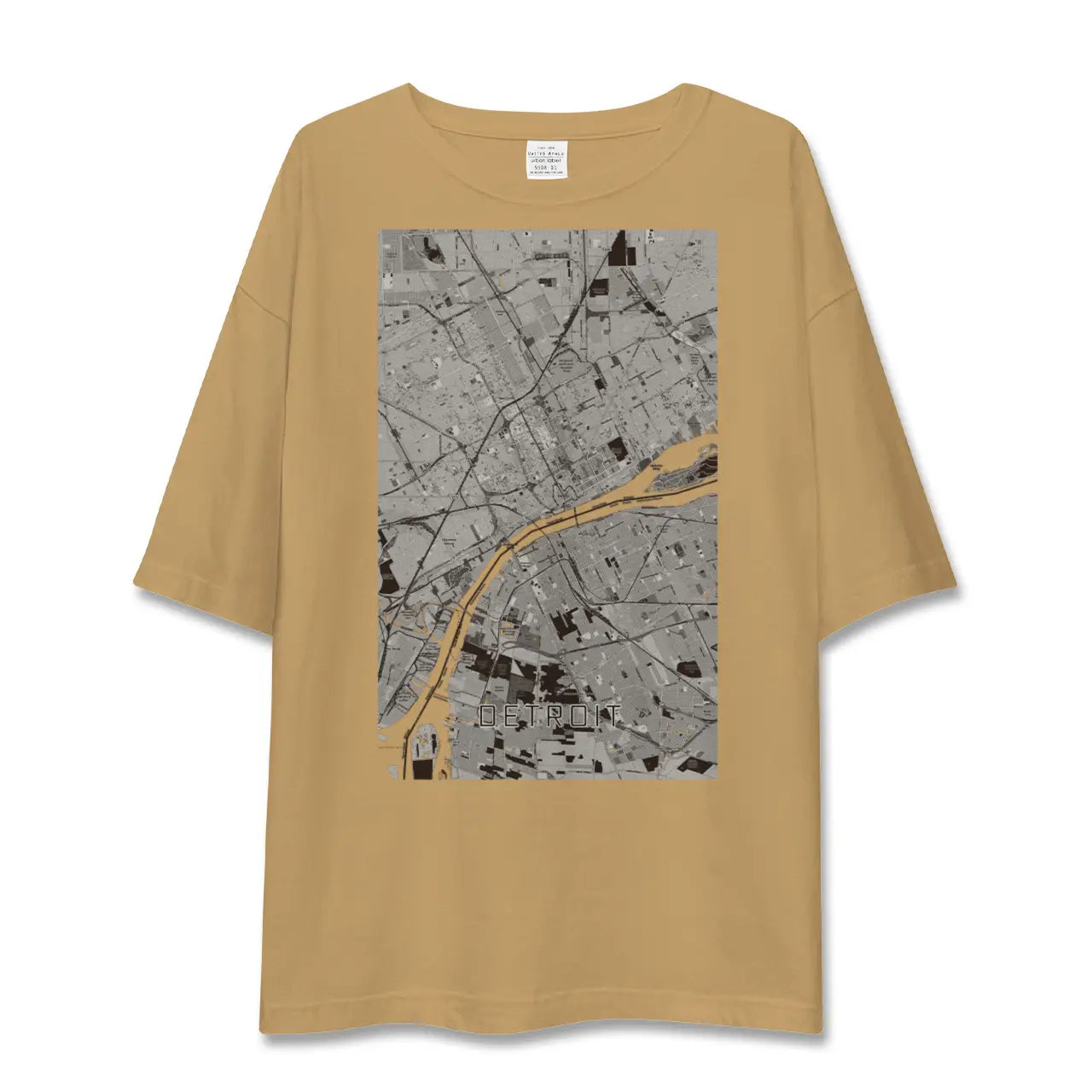 【デトロイト(アメリカ)】地図柄ビッグシルエットTシャツ
