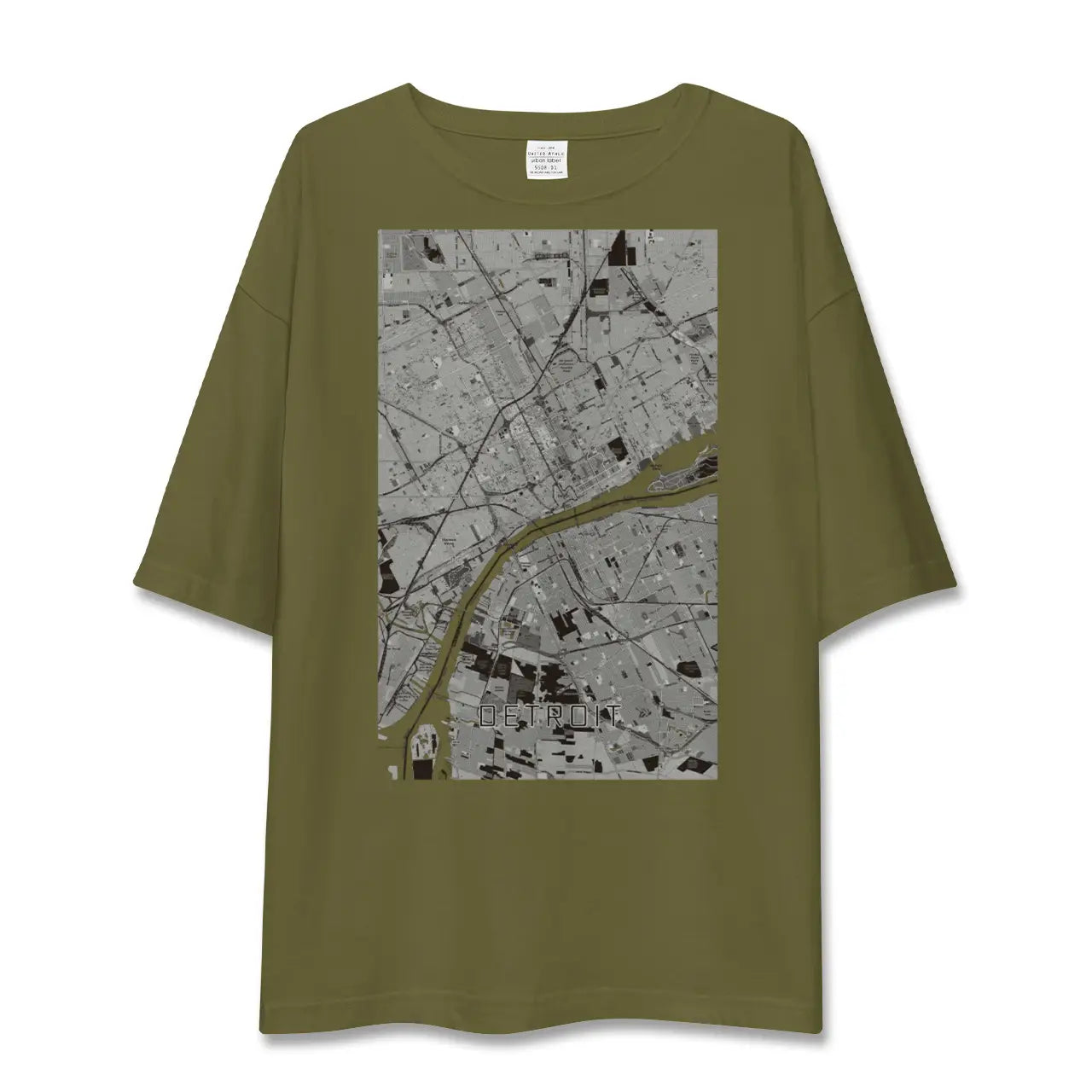 【デトロイト(アメリカ)】地図柄ビッグシルエットTシャツ