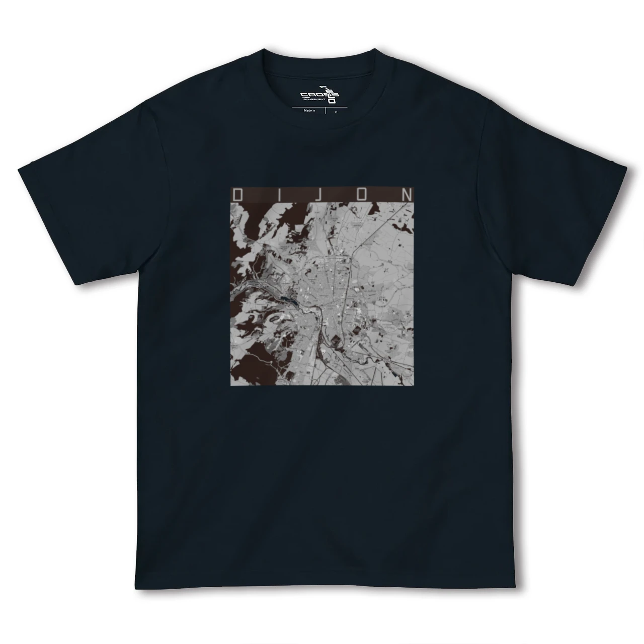 【ディジョン(フランス)】地図柄ヘビーウェイトTシャツ