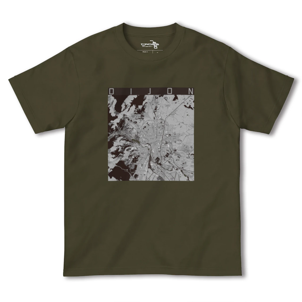 【ディジョン(フランス)】地図柄ヘビーウェイトTシャツ