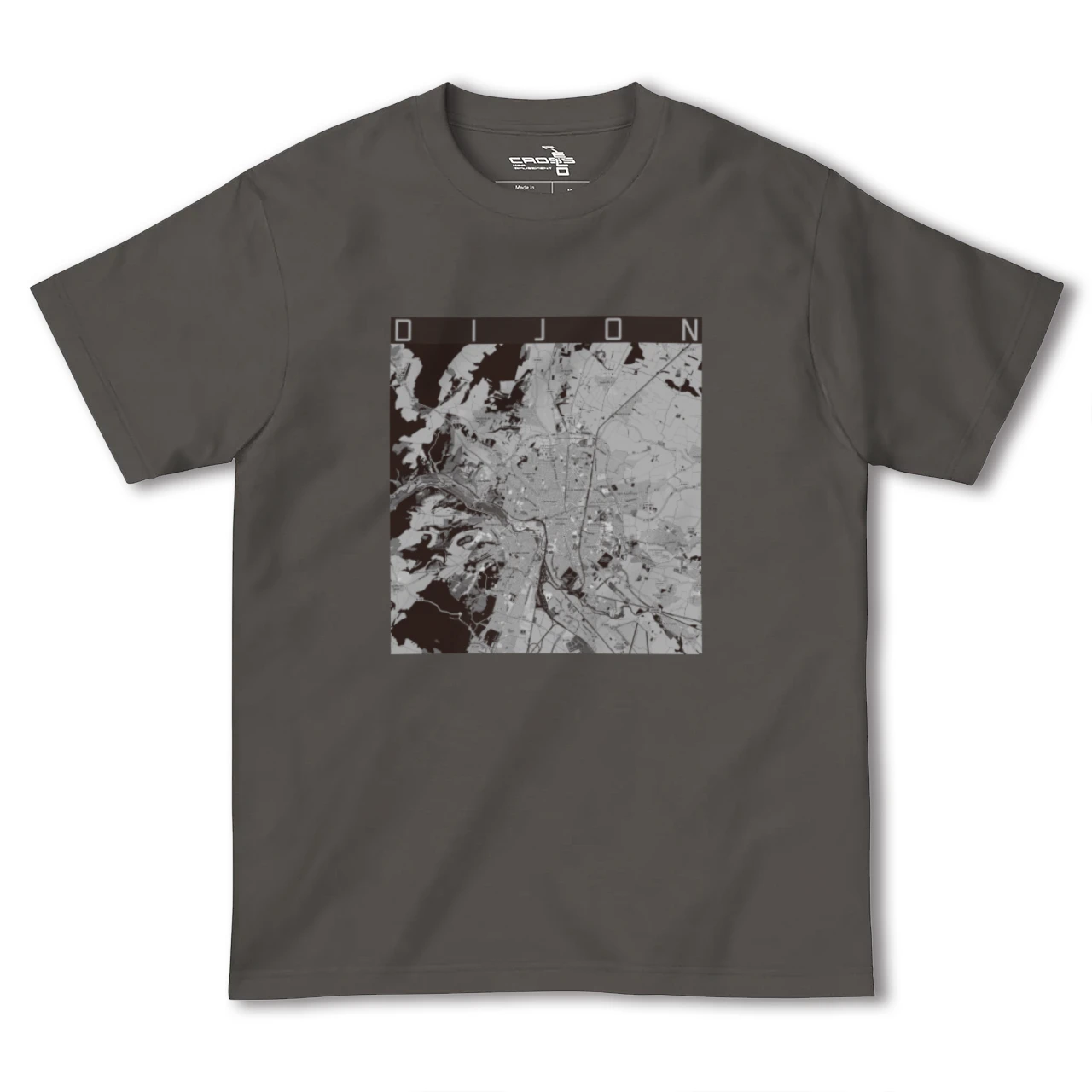 【ディジョン(フランス)】地図柄ヘビーウェイトTシャツ