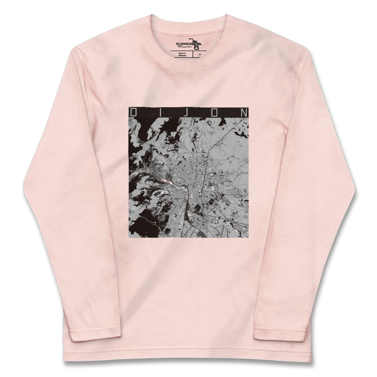 【ディジョン(フランス)】地図柄ロングスリーブTシャツ
