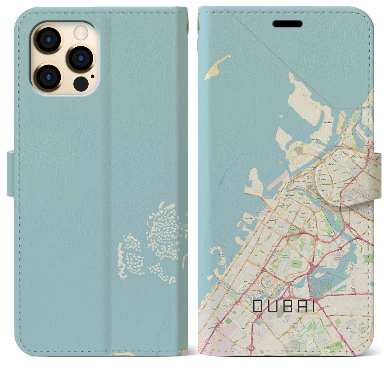 【ドバイ(アラブ首長国連邦)】地図柄iPhoneケース(手帳タイプ)ナチュラル・iPhone 12 Pro Max 用