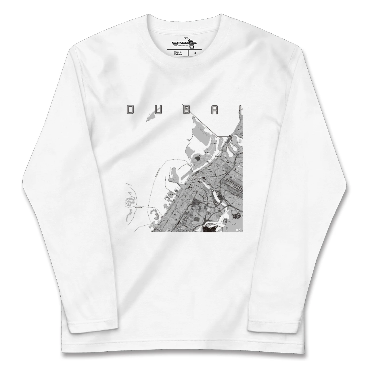 【ドバイ(アラブ首長国連邦)】地図柄ロングスリーブTシャツ