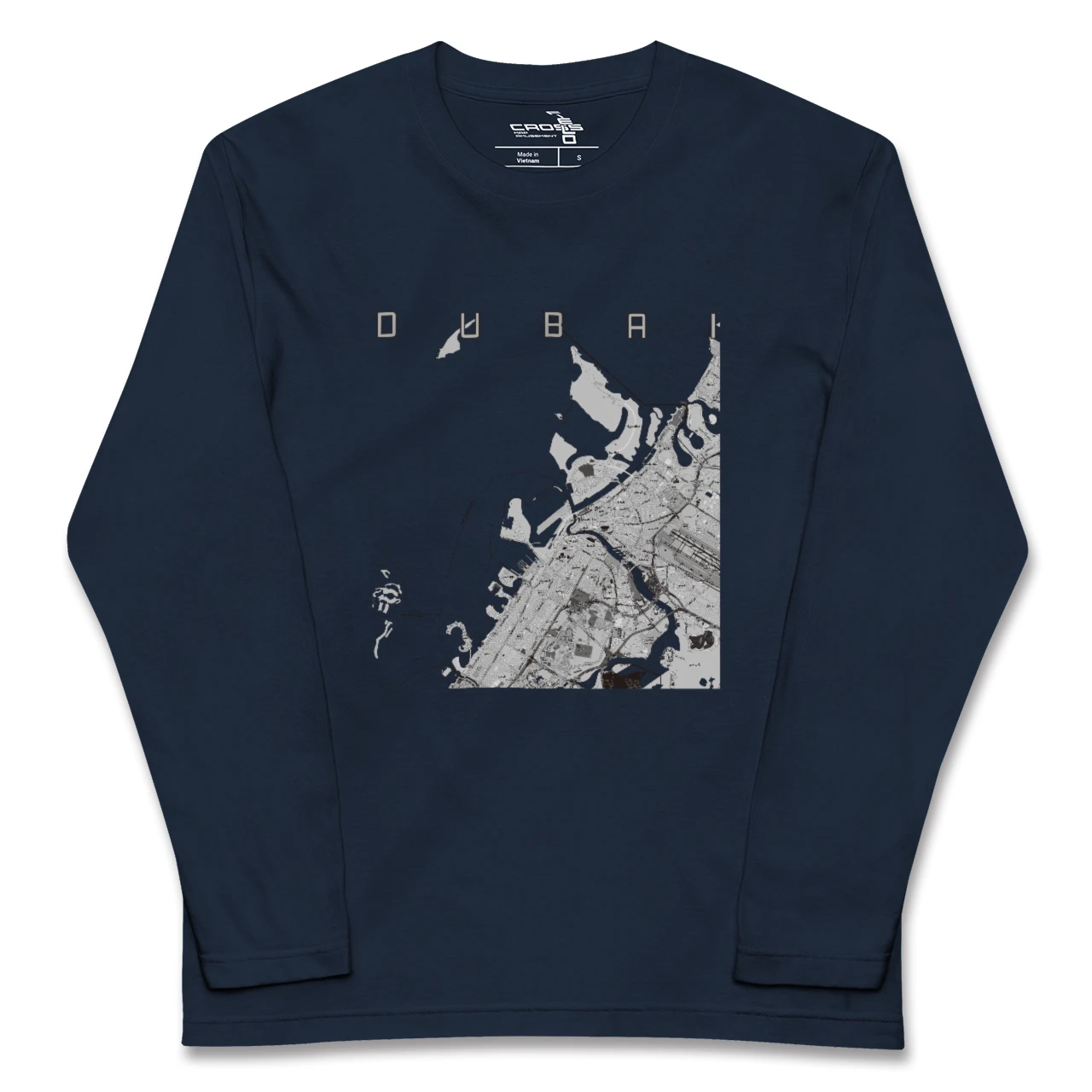 【ドバイ(アラブ首長国連邦)】地図柄ロングスリーブTシャツ
