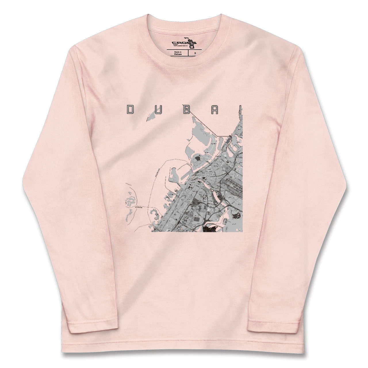 【ドバイ(アラブ首長国連邦)】地図柄ロングスリーブTシャツ