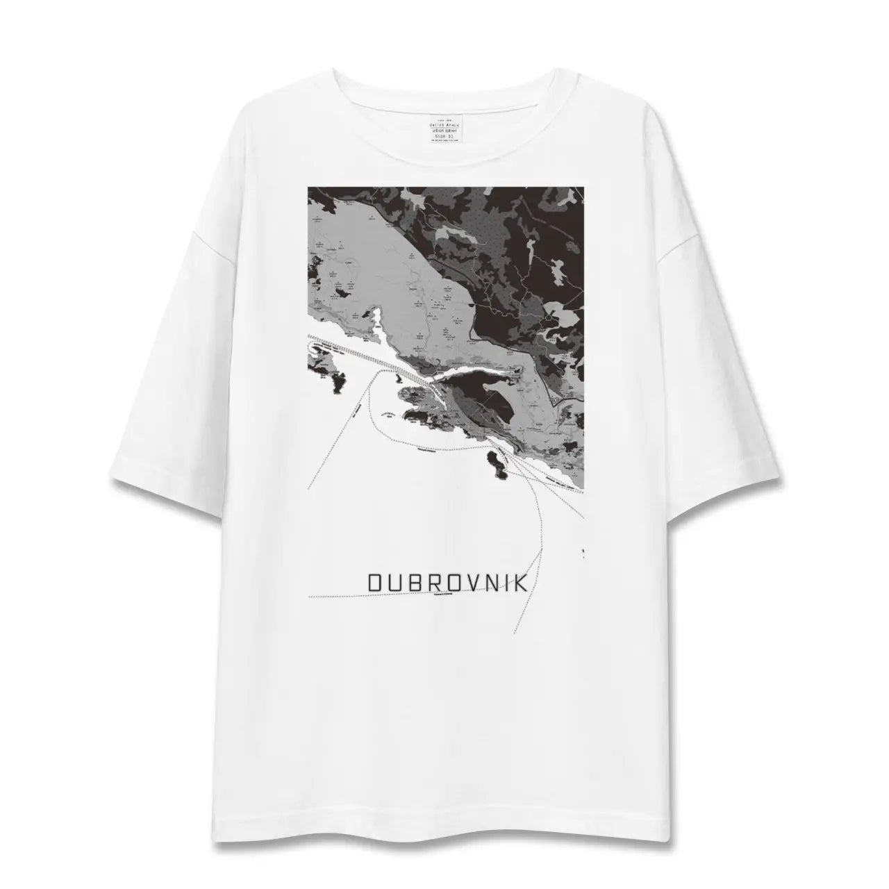 【ドゥブロヴニク(クロアチア)】地図柄ビッグシルエットTシャツ
