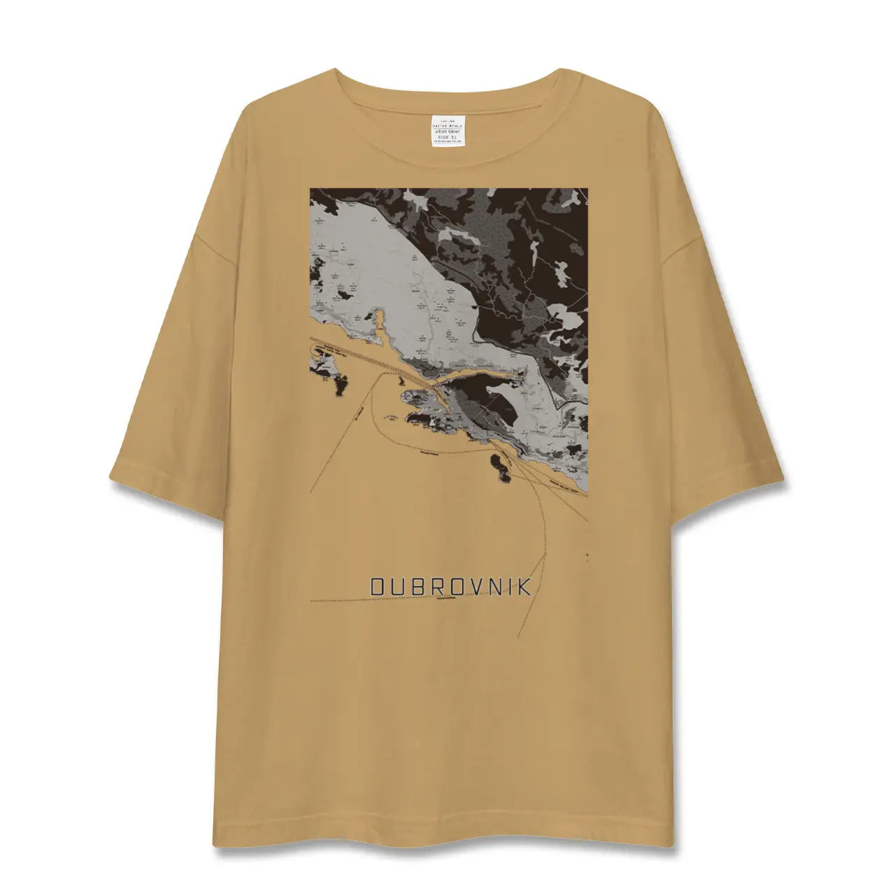 【ドゥブロヴニク(クロアチア)】地図柄ビッグシルエットTシャツ