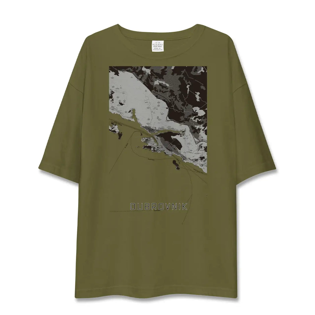 【ドゥブロヴニク(クロアチア)】地図柄ビッグシルエットTシャツ