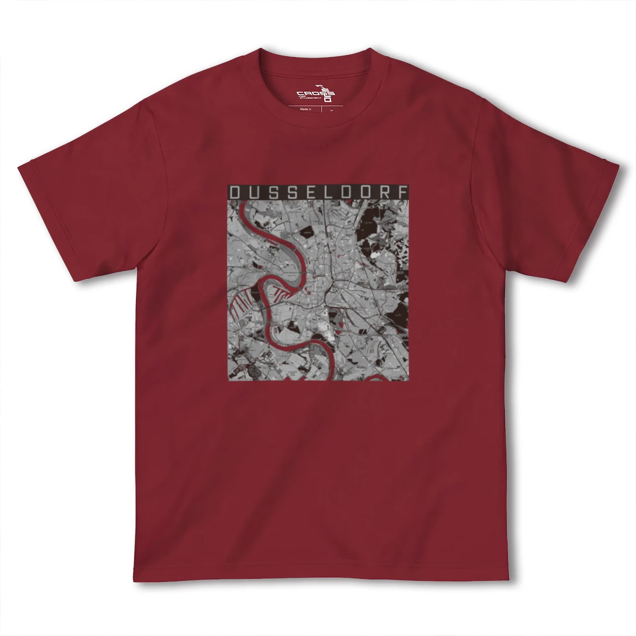 【デュッセルドルフ(ドイツ)】地図柄ヘビーウェイトTシャツ