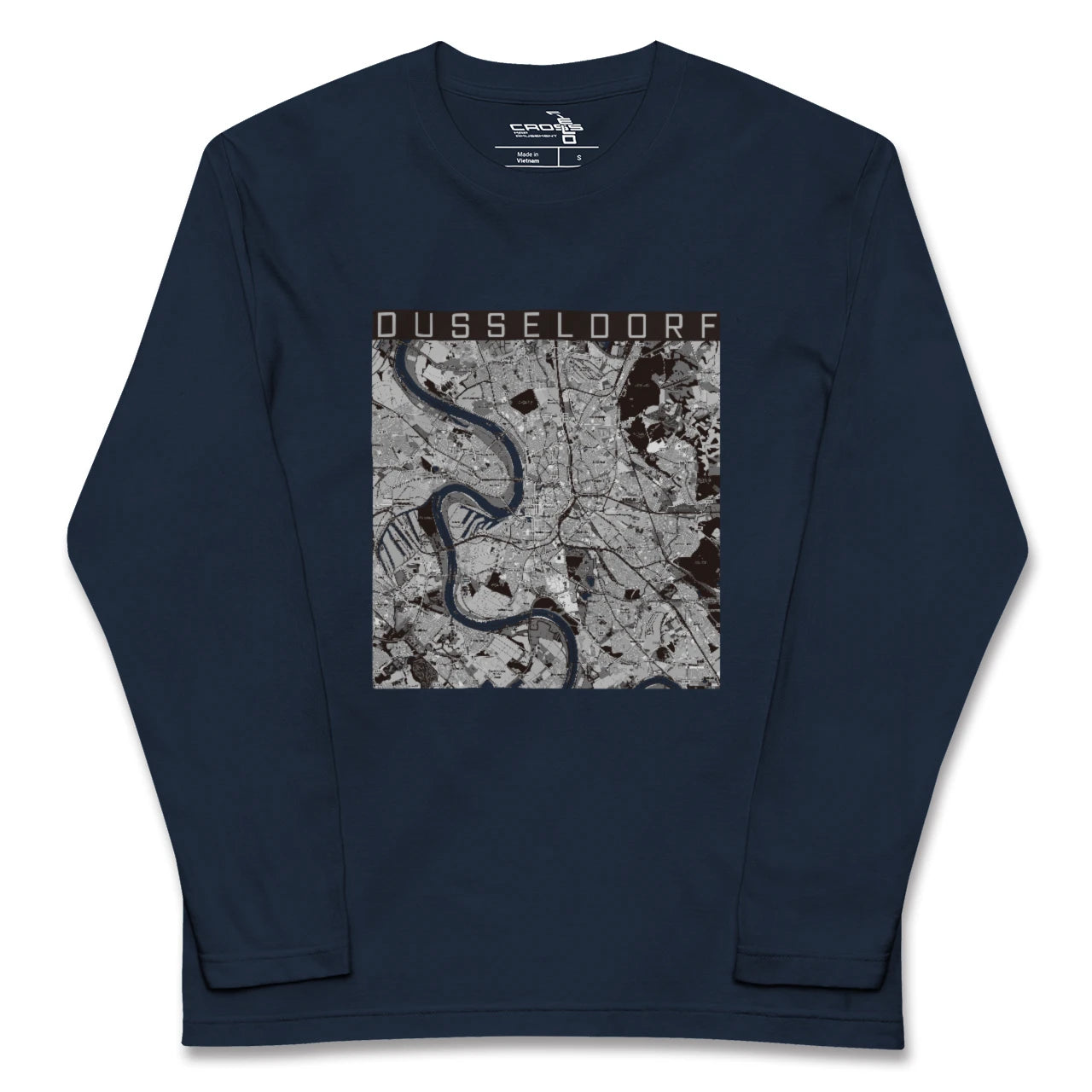 【デュッセルドルフ(ドイツ)】地図柄ロングスリーブTシャツ