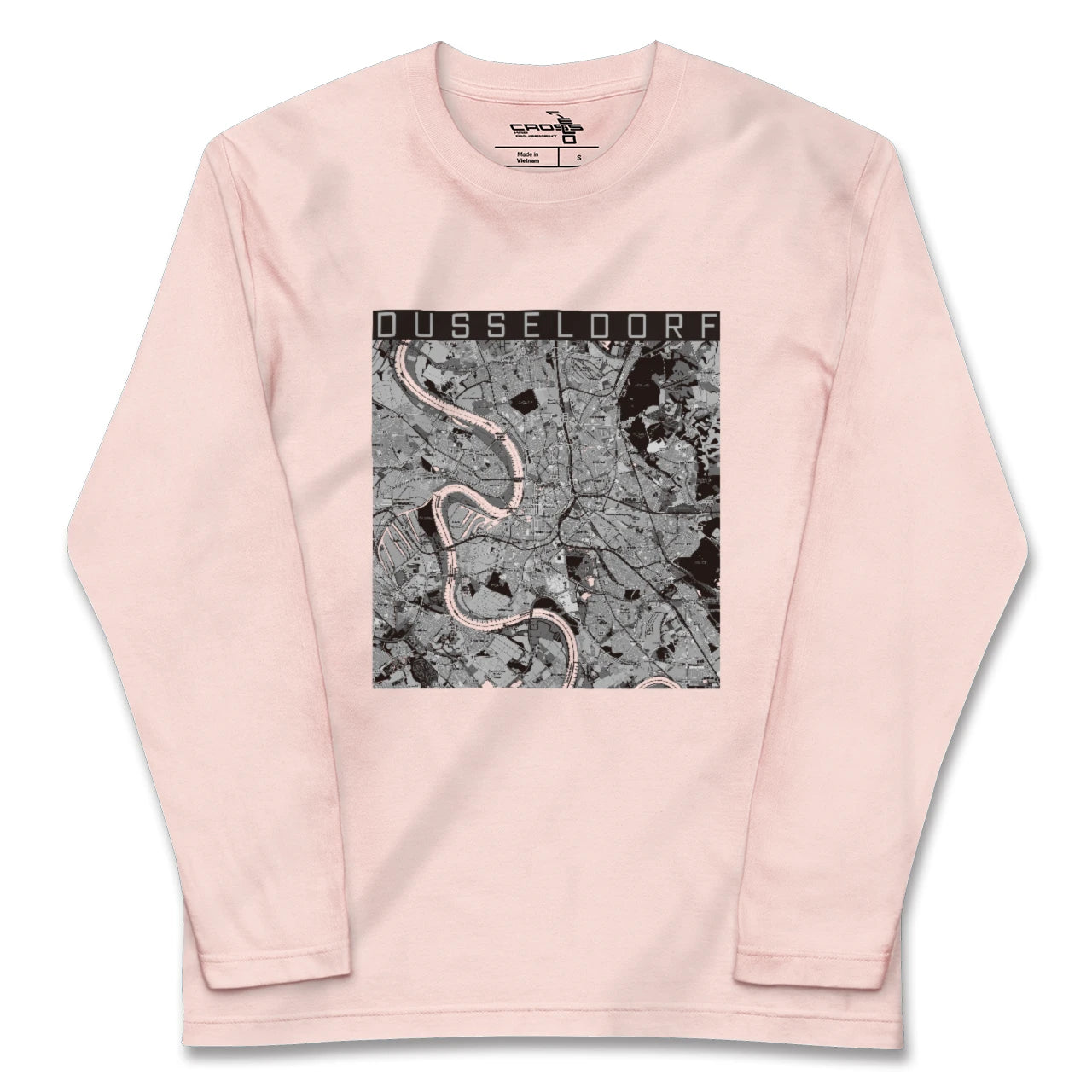 【デュッセルドルフ(ドイツ)】地図柄ロングスリーブTシャツ