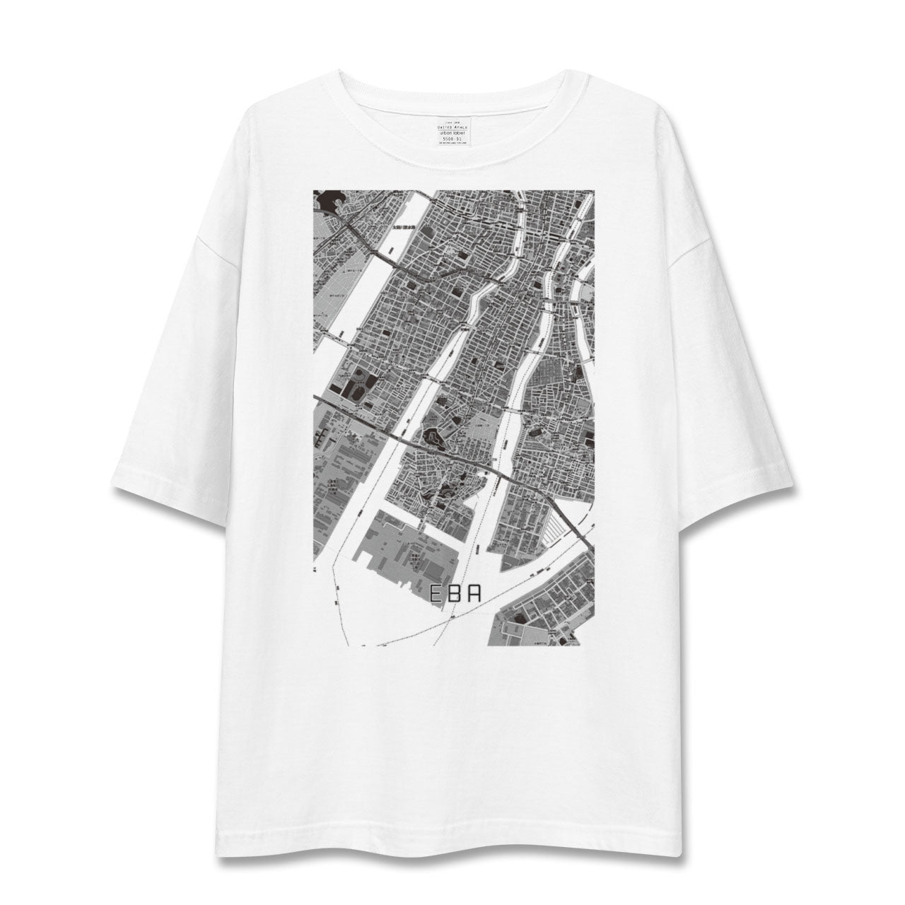 【江波(広島県)】地図柄ビッグシルエットTシャツ