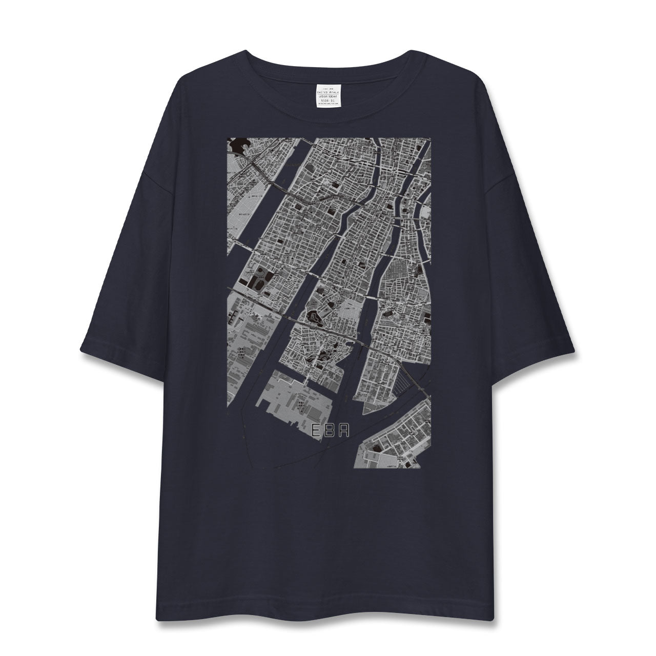【江波(広島県)】地図柄ビッグシルエットTシャツ