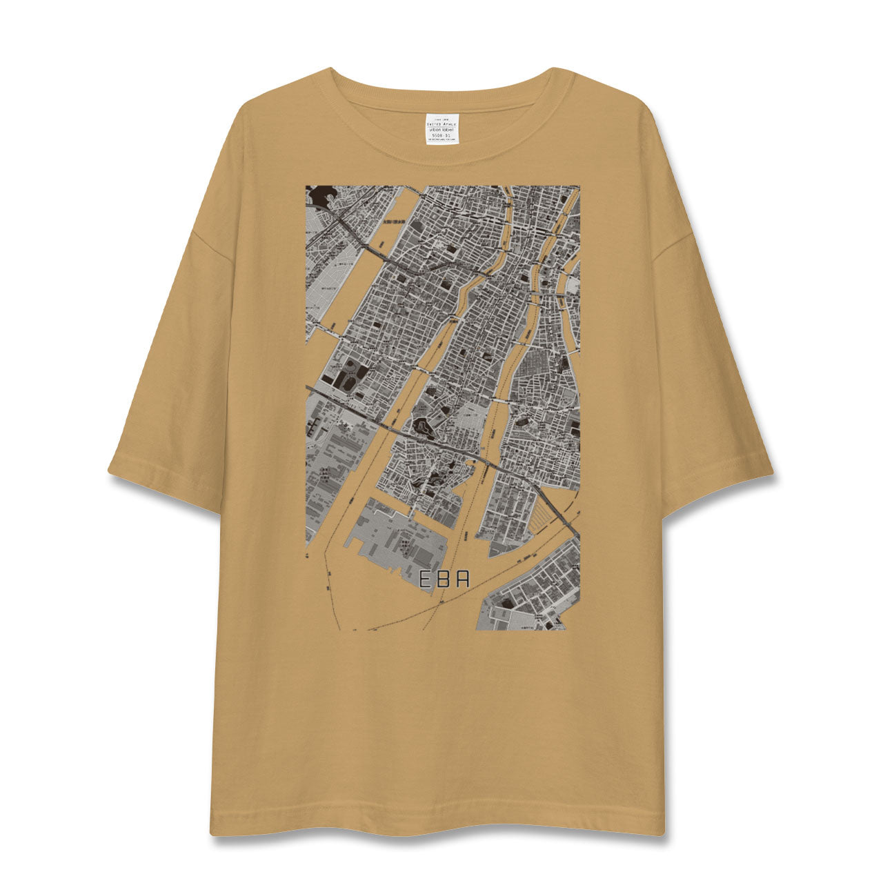 【江波(広島県)】地図柄ビッグシルエットTシャツ