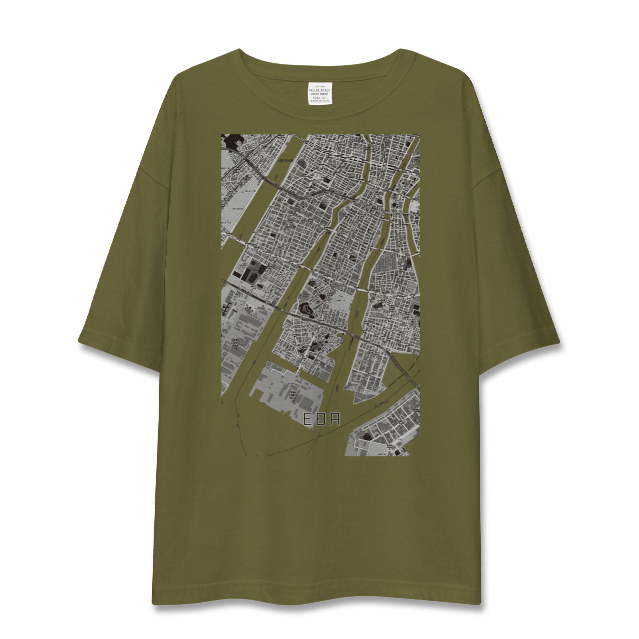 【江波(広島県)】地図柄ビッグシルエットTシャツ