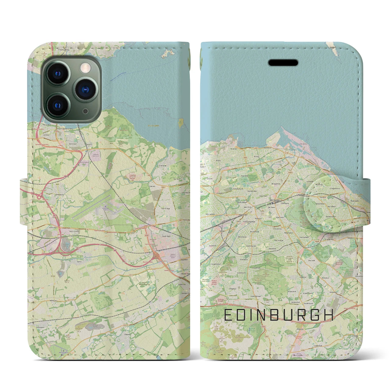 【エディンバラ(イギリス)】地図柄iPhoneケース(手帳タイプ)ナチュラル・iPhone 11 Pro 用