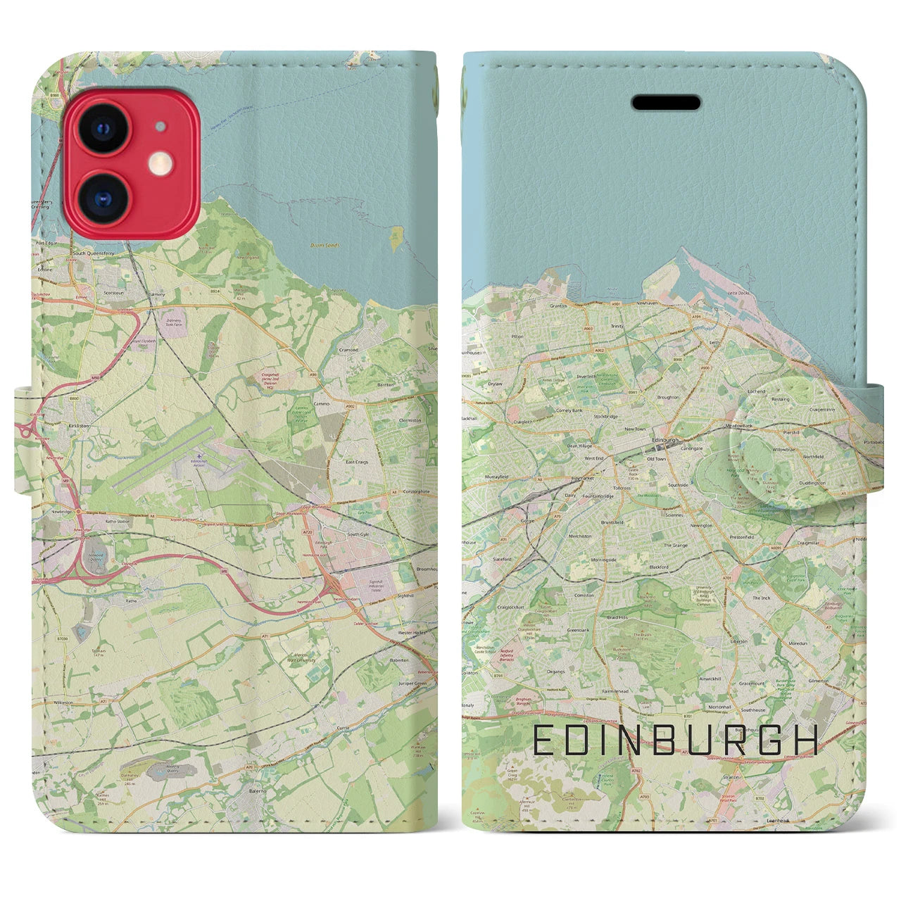 【エディンバラ(イギリス)】地図柄iPhoneケース(手帳タイプ)ナチュラル・iPhone 11 用