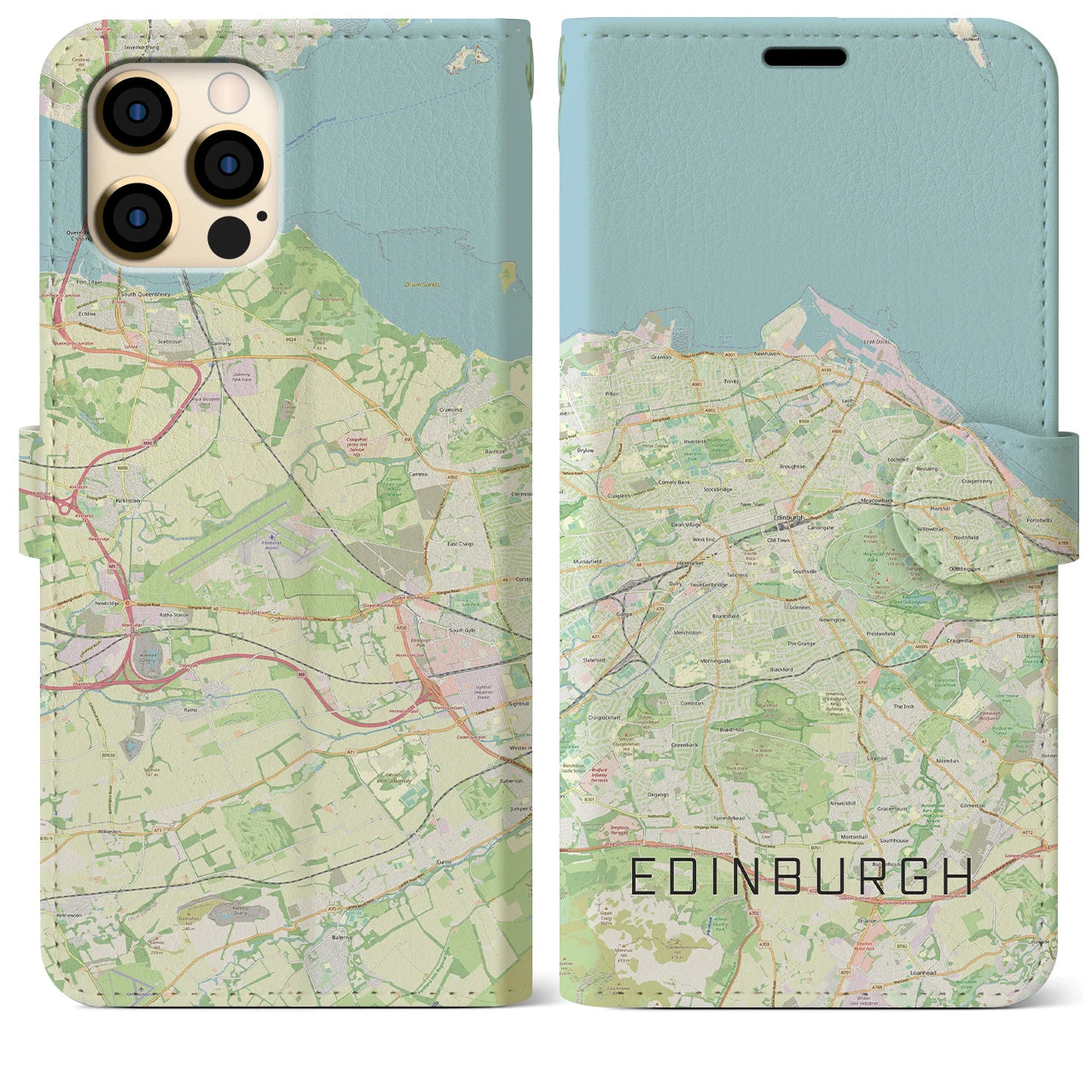 【エディンバラ(イギリス)】地図柄iPhoneケース(手帳タイプ)ナチュラル・iPhone 12 Pro Max 用
