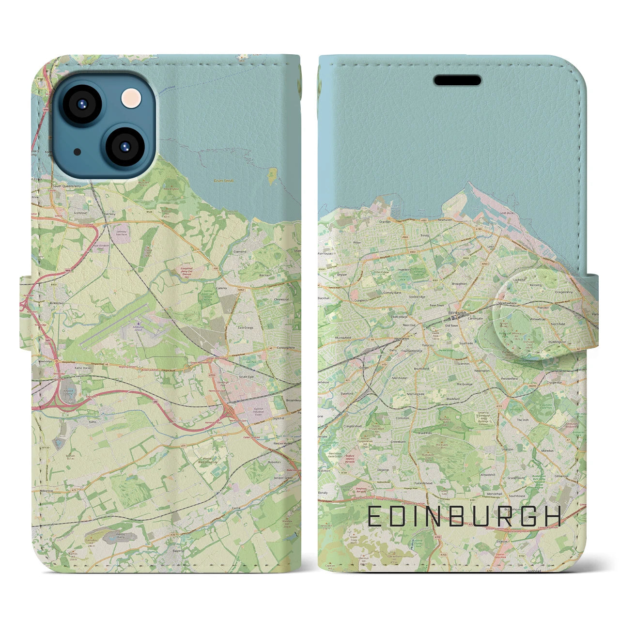 【エディンバラ(イギリス)】地図柄iPhoneケース(手帳タイプ)ナチュラル・iPhone 13 用