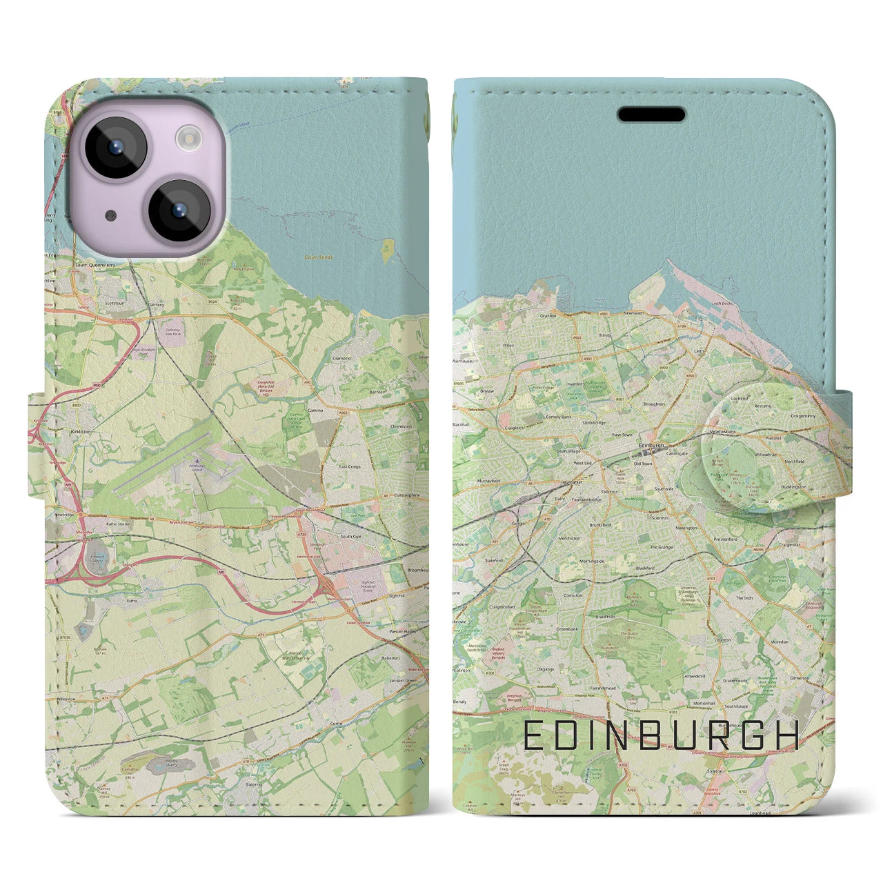【エディンバラ(イギリス)】地図柄iPhoneケース(手帳タイプ)ナチュラル・iPhone 14 用