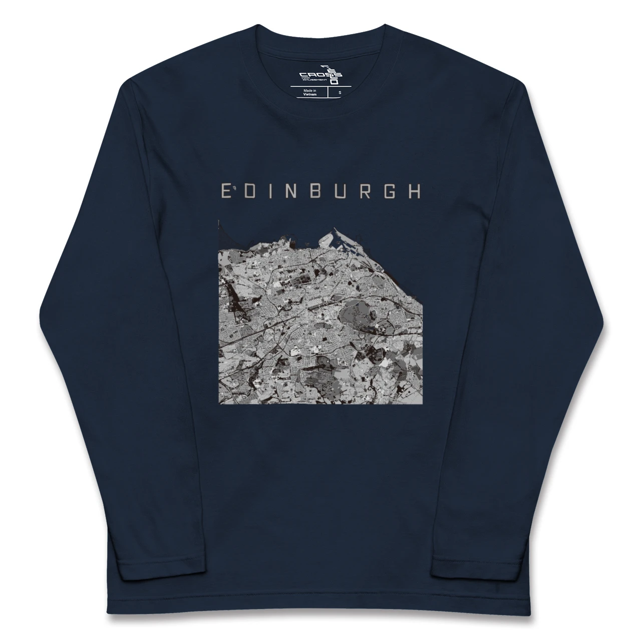【エディンバラ(イギリス)】地図柄ロングスリーブTシャツ