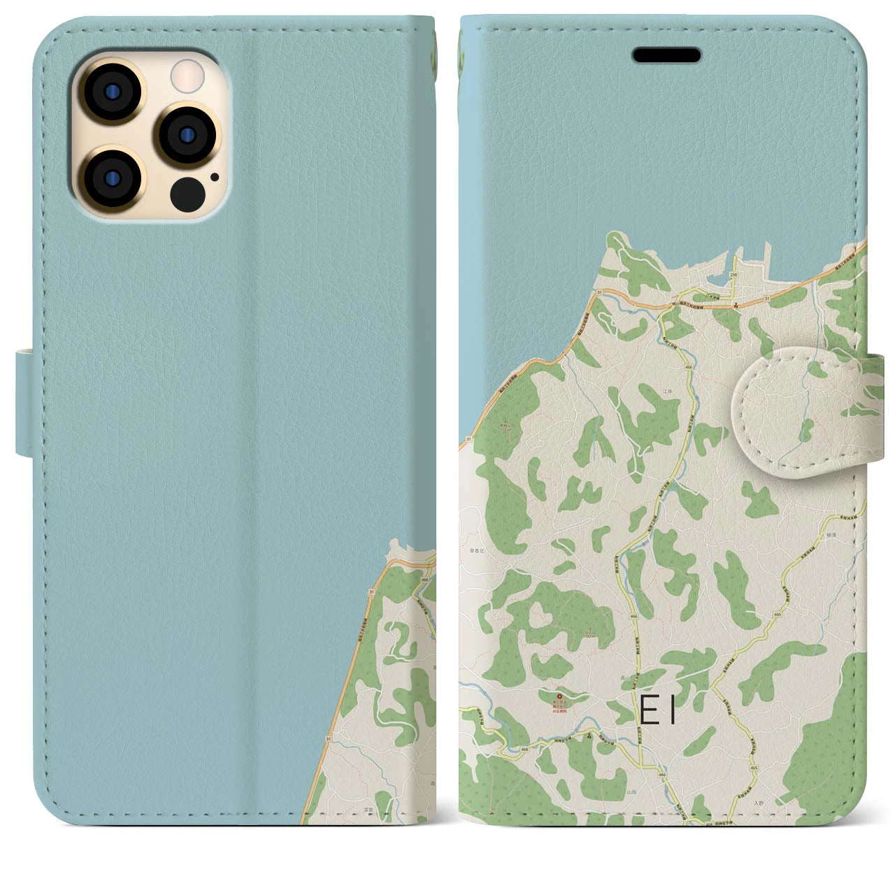 【江井(兵庫県)】地図柄iPhoneケース(手帳タイプ)ナチュラル・iPhone 12 Pro Max 用