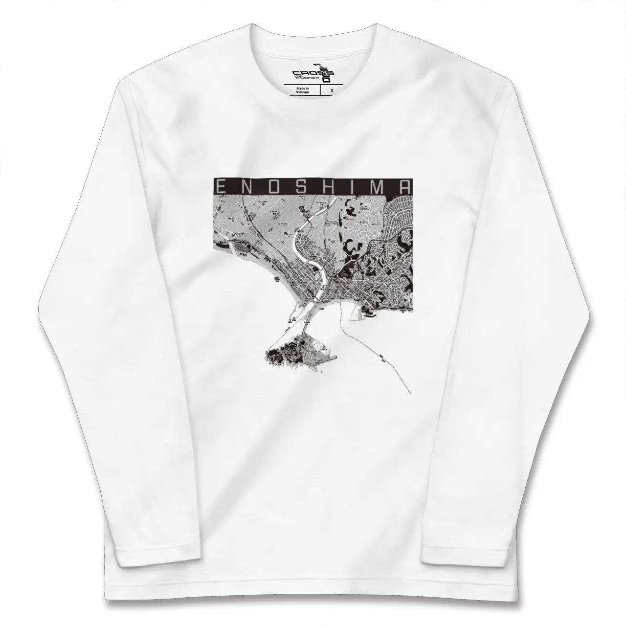 【江ノ島(神奈川県)】地図柄ロングスリーブTシャツ