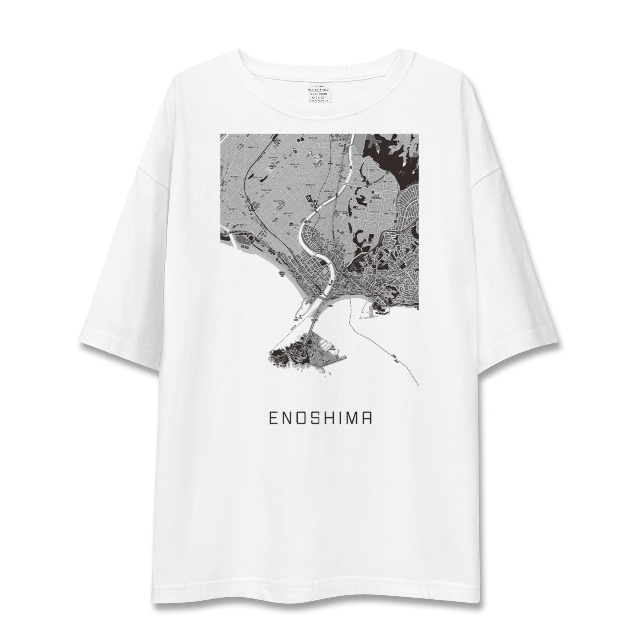 【江ノ島(神奈川県)】地図柄ビッグシルエットTシャツ