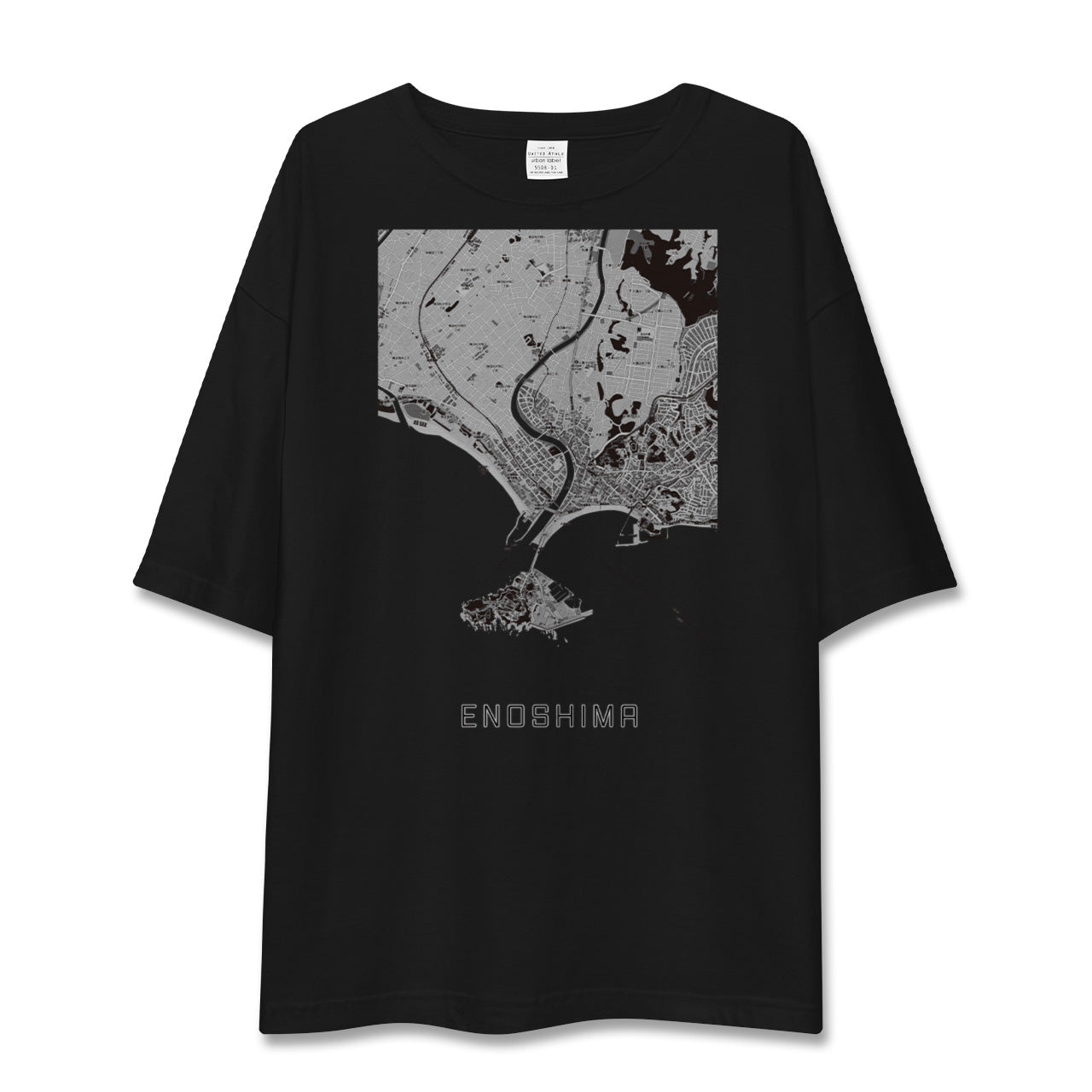 【江ノ島(神奈川県)】地図柄ビッグシルエットTシャツ