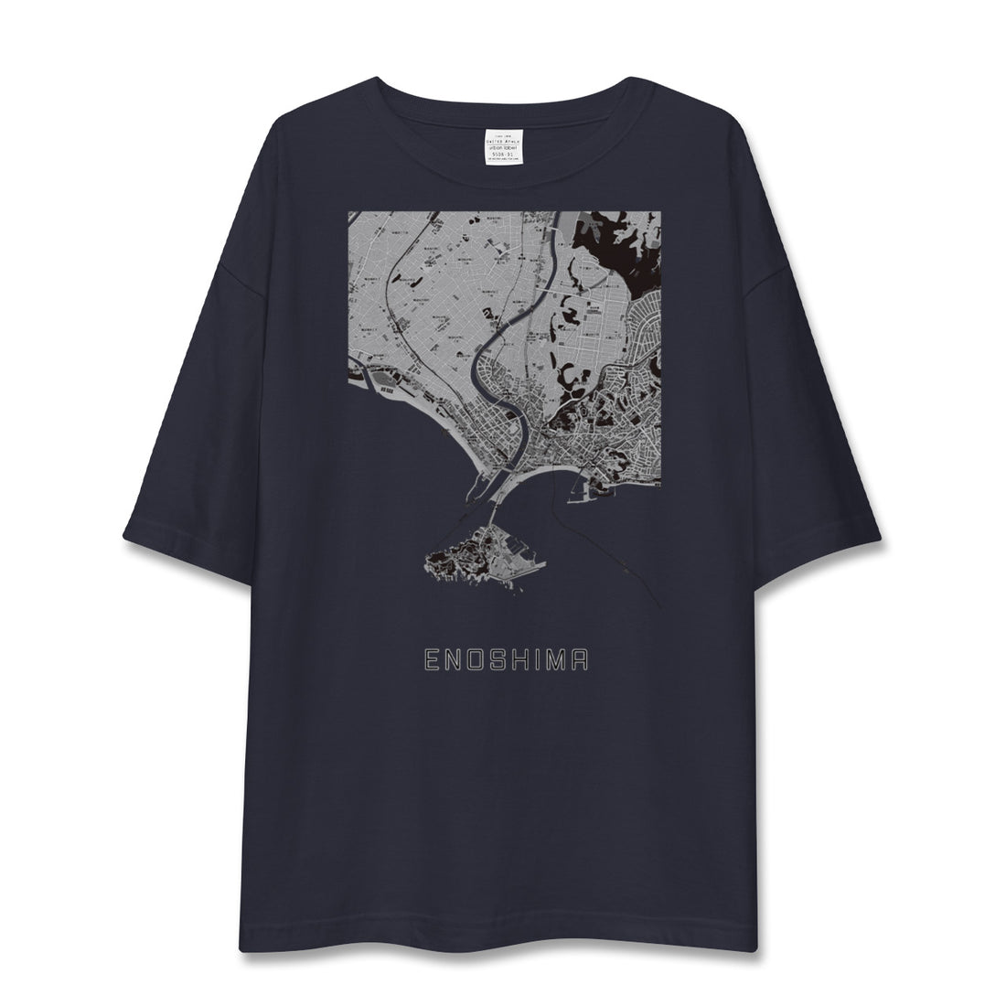 【江ノ島(神奈川県)】地図柄ビッグシルエットTシャツ