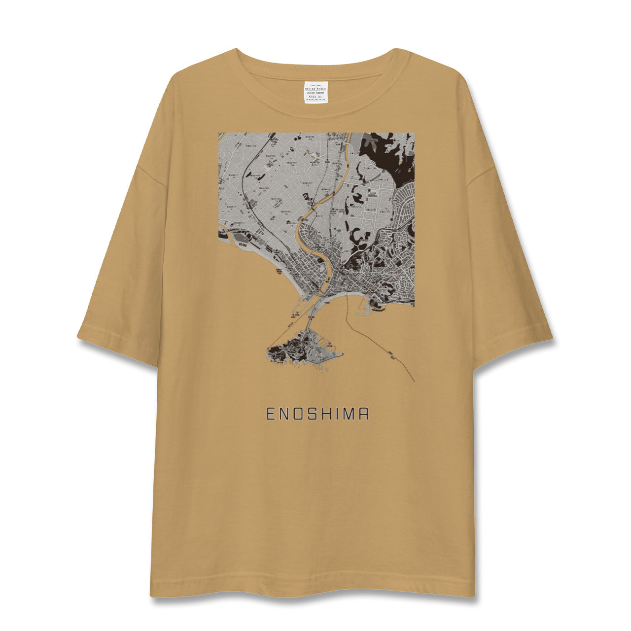 【江ノ島(神奈川県)】地図柄ビッグシルエットTシャツ