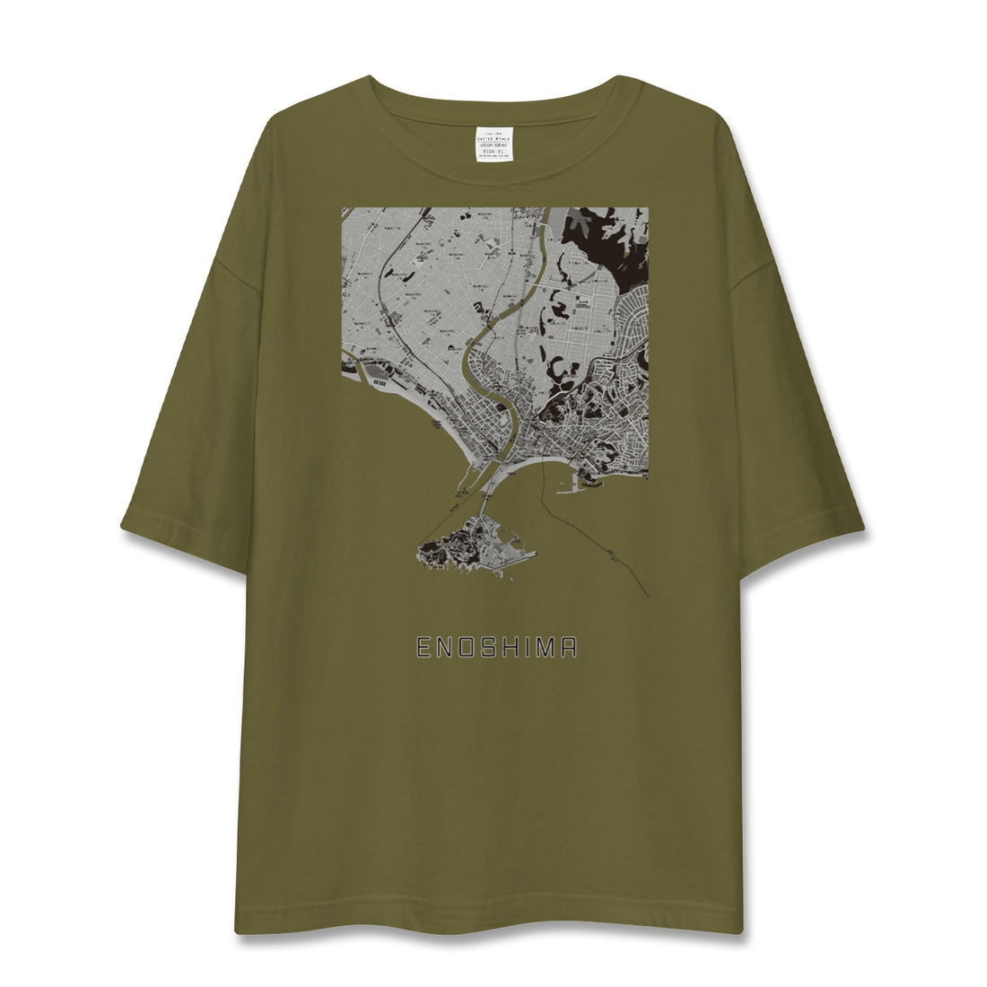 【江ノ島(神奈川県)】地図柄ビッグシルエットTシャツ