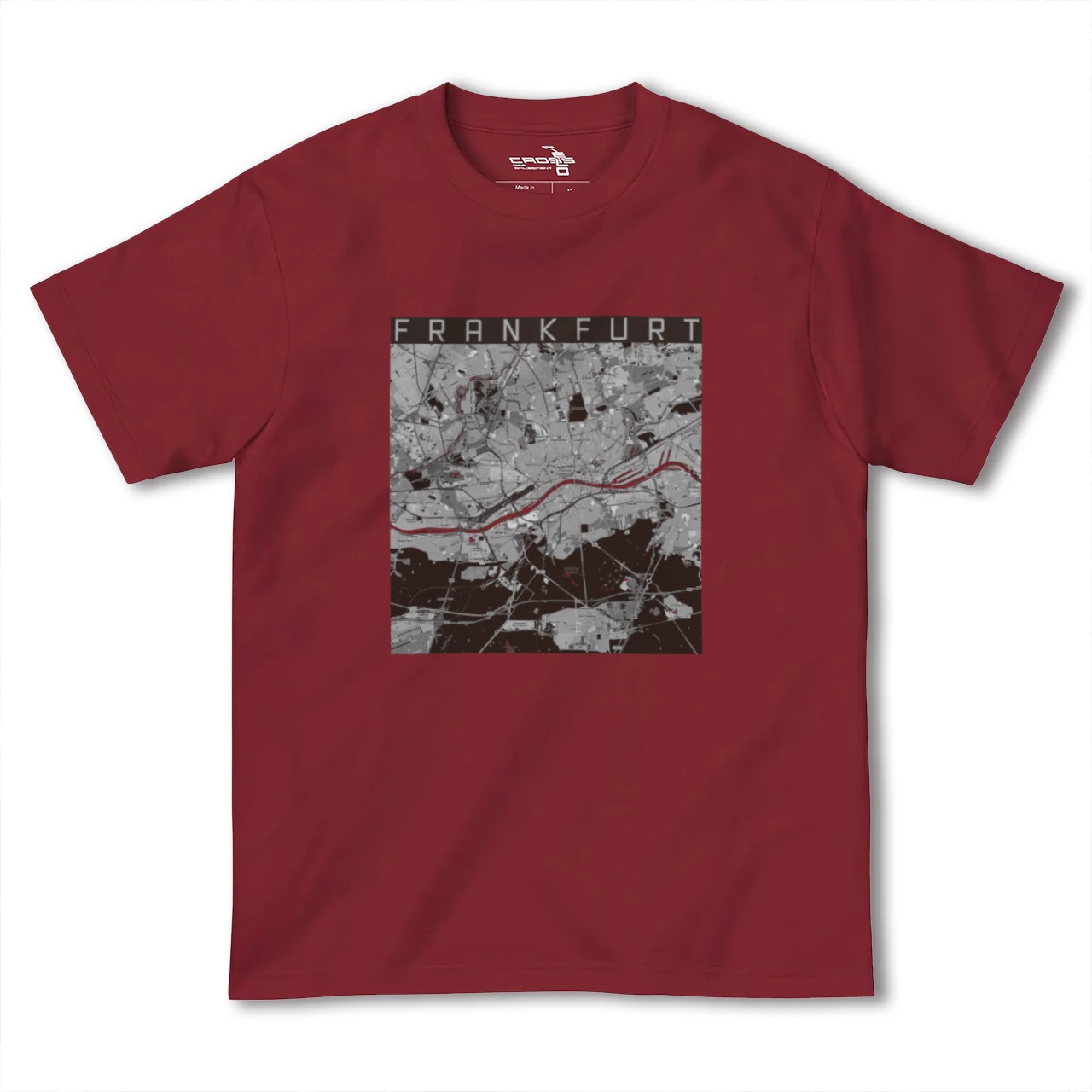 【フランクフルト(ドイツ)】地図柄ヘビーウェイトTシャツ