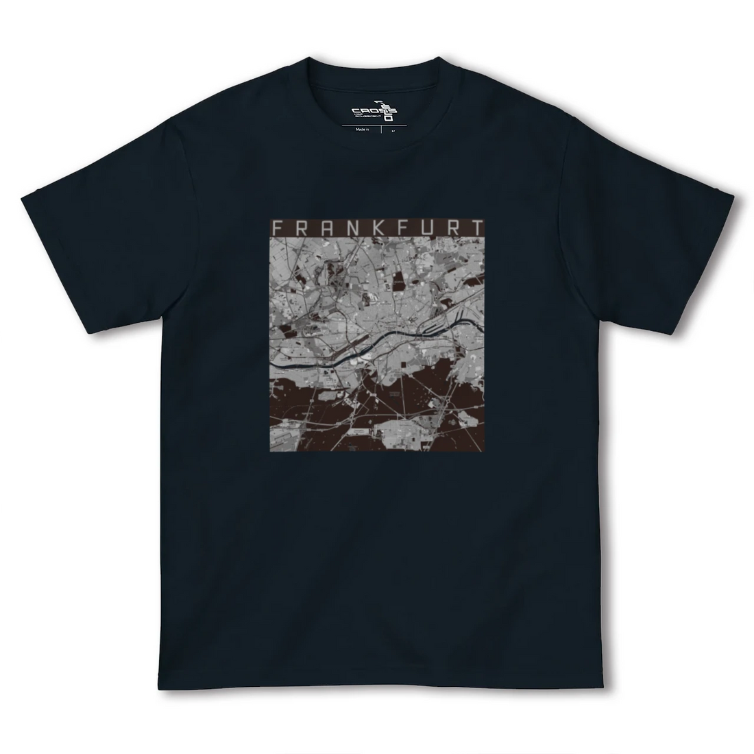 【フランクフルト(ドイツ)】地図柄ヘビーウェイトTシャツ