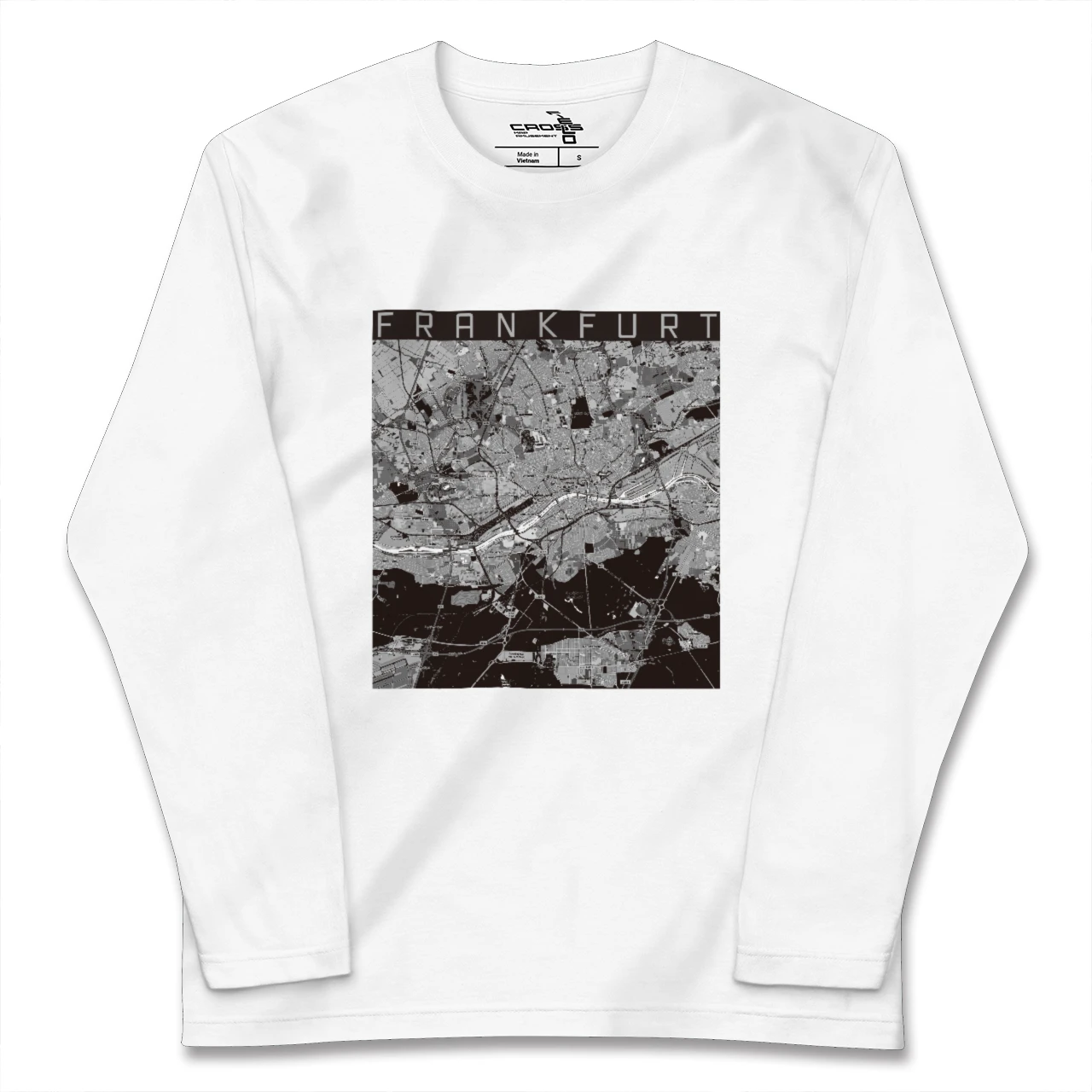 【フランクフルト(ドイツ)】地図柄ロングスリーブTシャツ