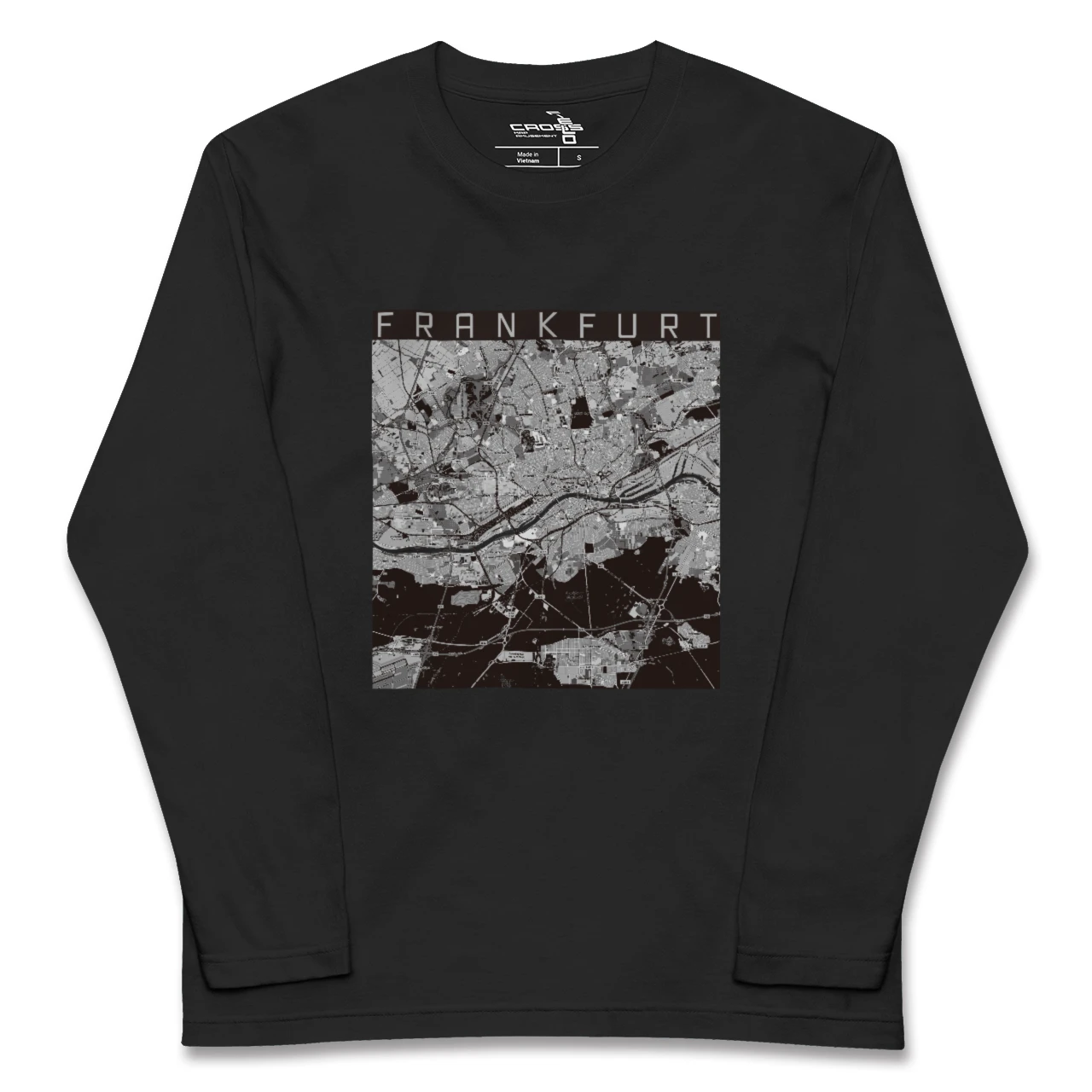 【フランクフルト(ドイツ)】地図柄ロングスリーブTシャツ