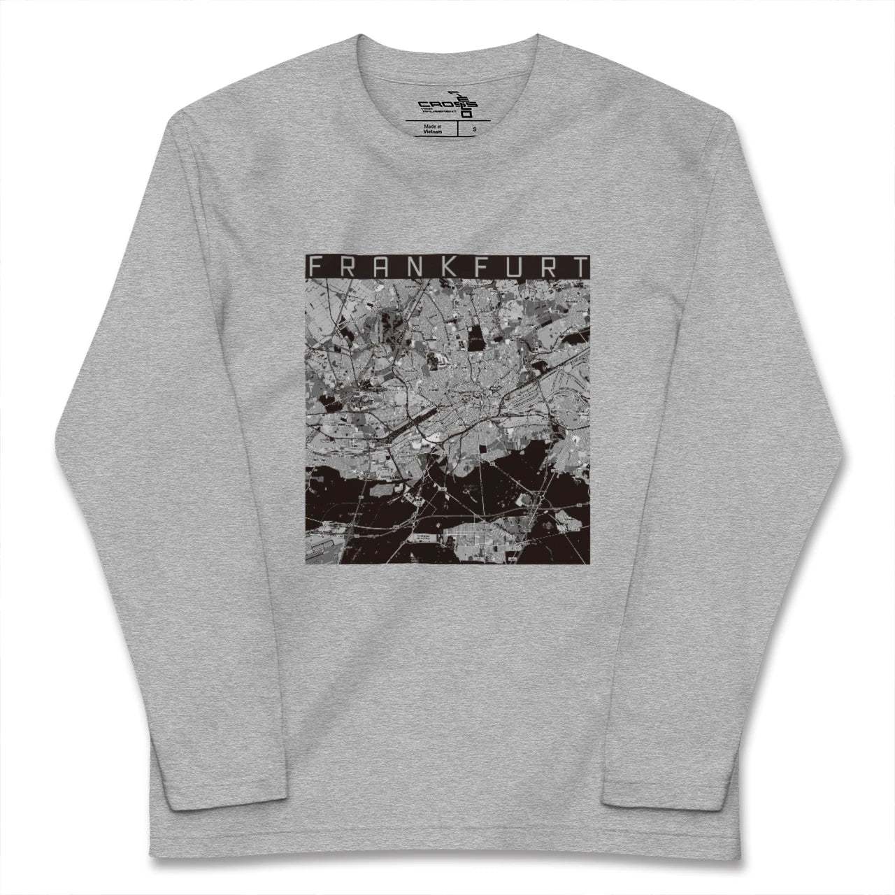 【フランクフルト(ドイツ)】地図柄ロングスリーブTシャツ
