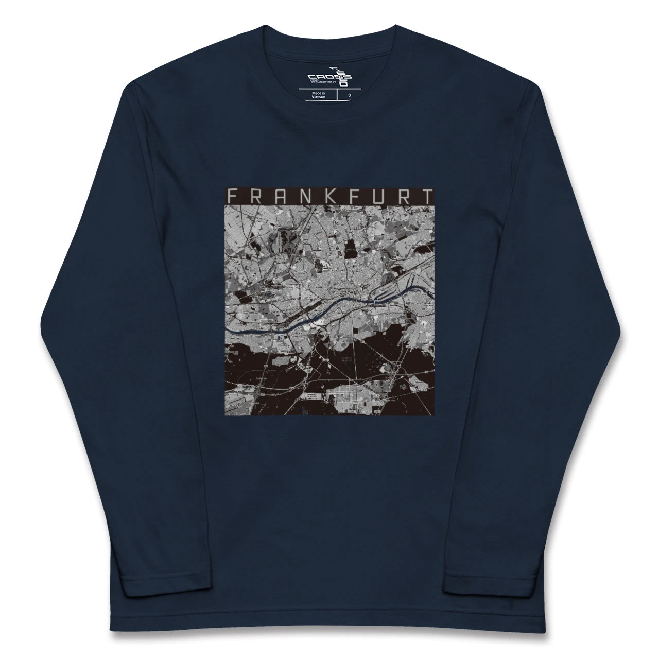 【フランクフルト(ドイツ)】地図柄ロングスリーブTシャツ