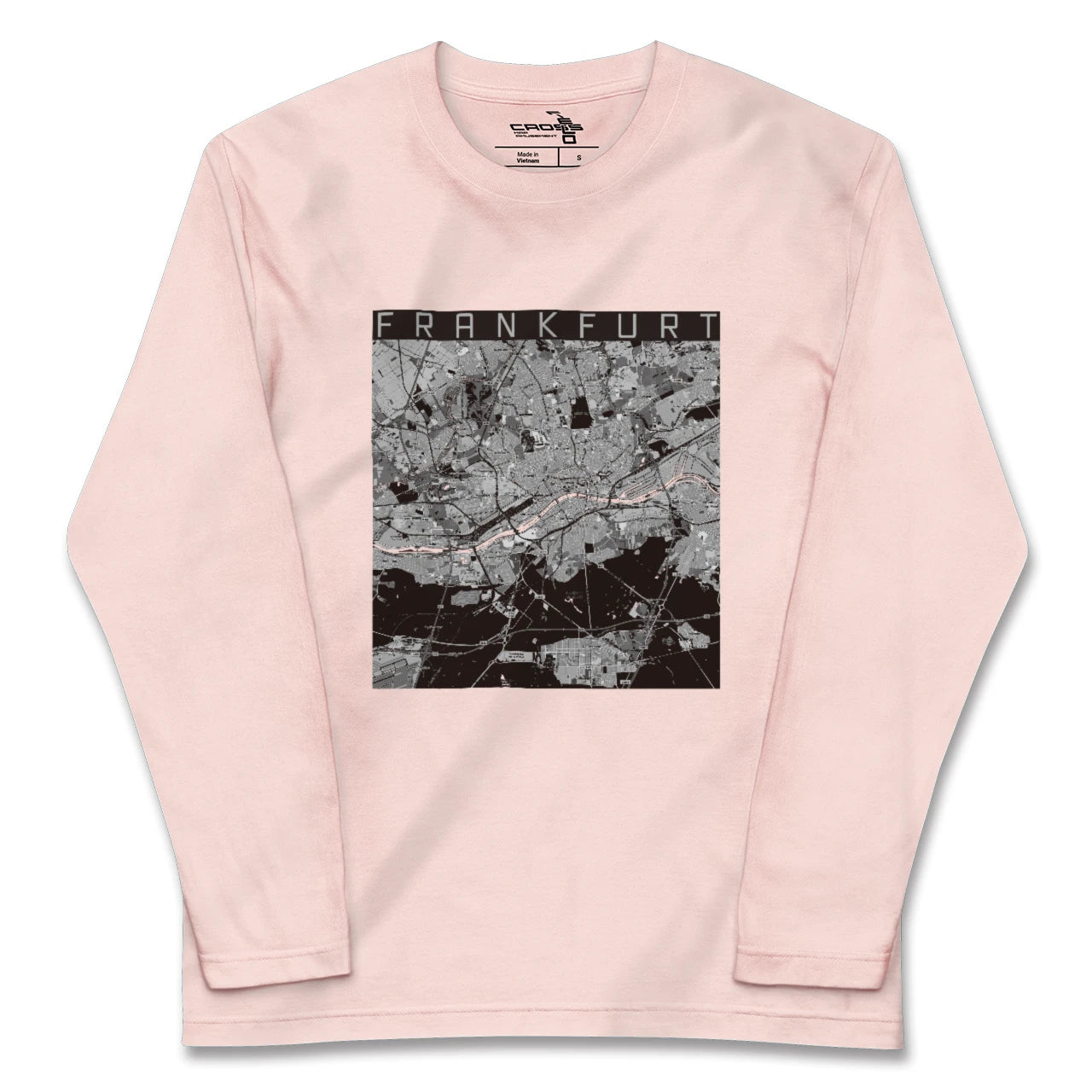 【フランクフルト(ドイツ)】地図柄ロングスリーブTシャツ